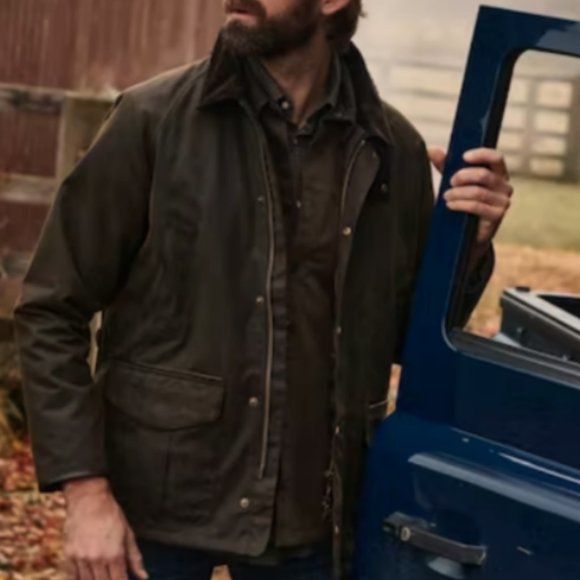 BARBOUR STRATFORD WAX JACKET in Olive MSRP$460 Rare Find - Picture 6 of 9